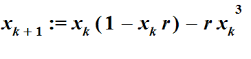 x[k+1] := x[k]*(1-x[k]*r)-r*x[k]^3